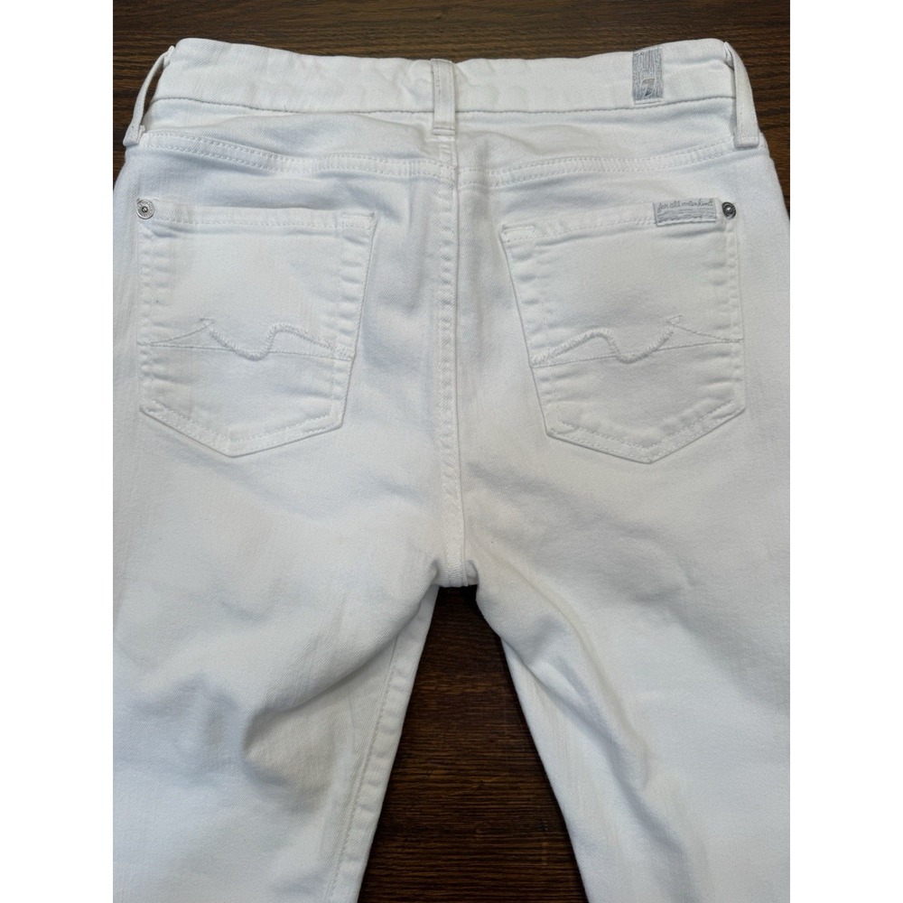 7 For All Mankind Kimmie Crop White Stretch Jeans Women's Size 25 = Size 0-2 - Picture 6 of 11